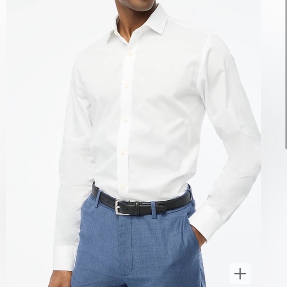 NWT J. Crew Classic Bowery performance dress shirt in white Sz L